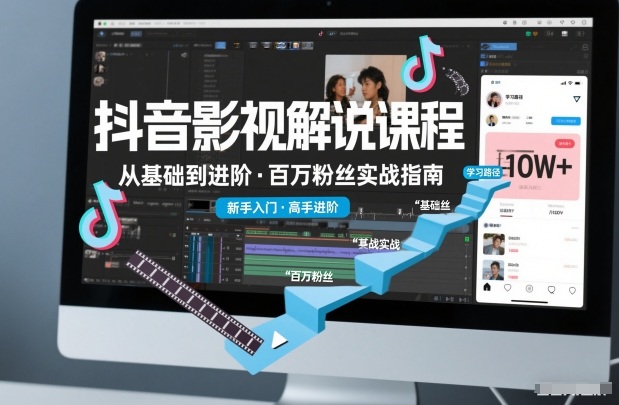 抖音百万粉丝影视解说课程，基础到进阶课，适合新手和进阶学习-百货大全