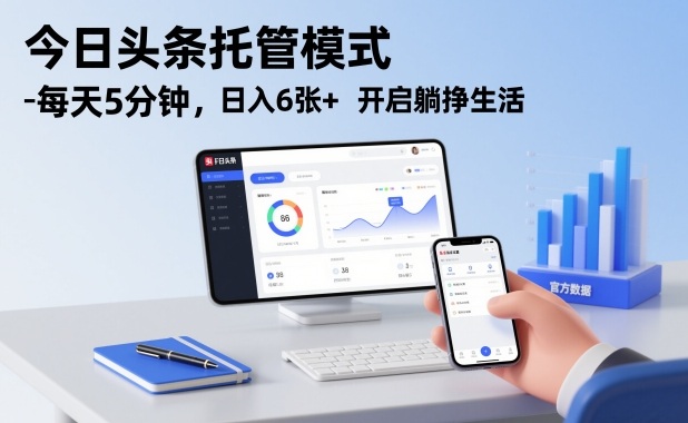 今日头条托管模式，每天5分钟，日入6张+，开启躺挣生活【揭秘】-百货大全