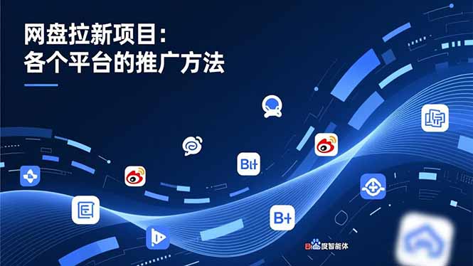 网盘拉新项目：各个平台的推广方法，公众号、截留玩法，微博，B站，百度智能体-百货大全