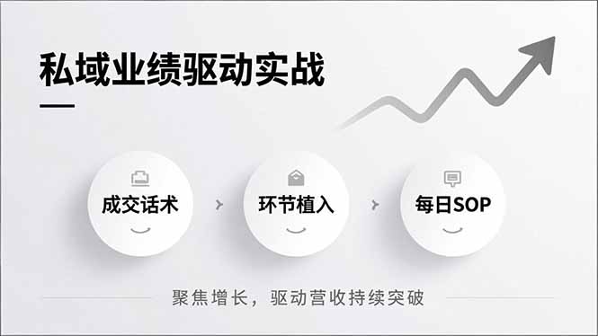 私域业绩驱动实战，成交话术、环节植入、每日SOP，聚焦增长，驱动营收持续突破-百货大全