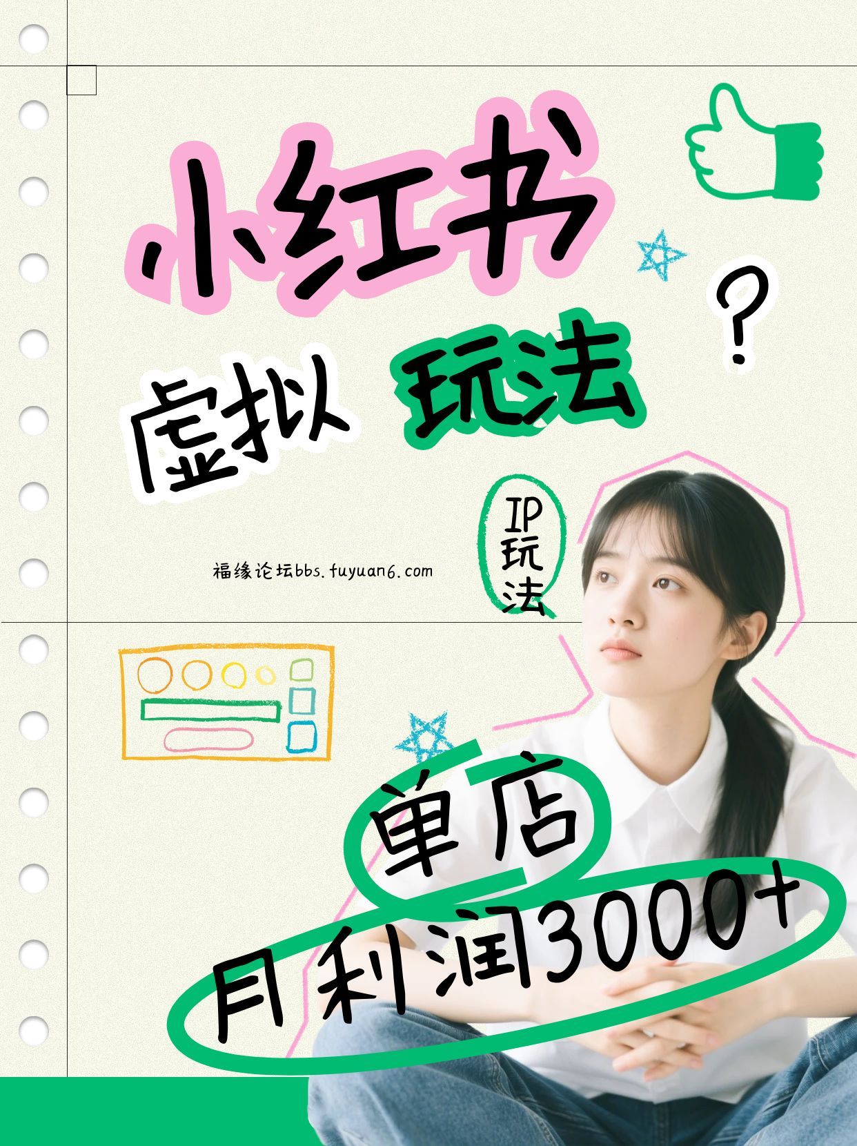 小红书虚拟玩法(铺货流和单品玩法),单店月利润3000+,IP打法+原创商品(0违规)-百货大全