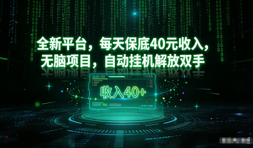 最新看广平台，每天保底30-4米，无脑项目，自动挂G解放双手【揭秘】-百货大全