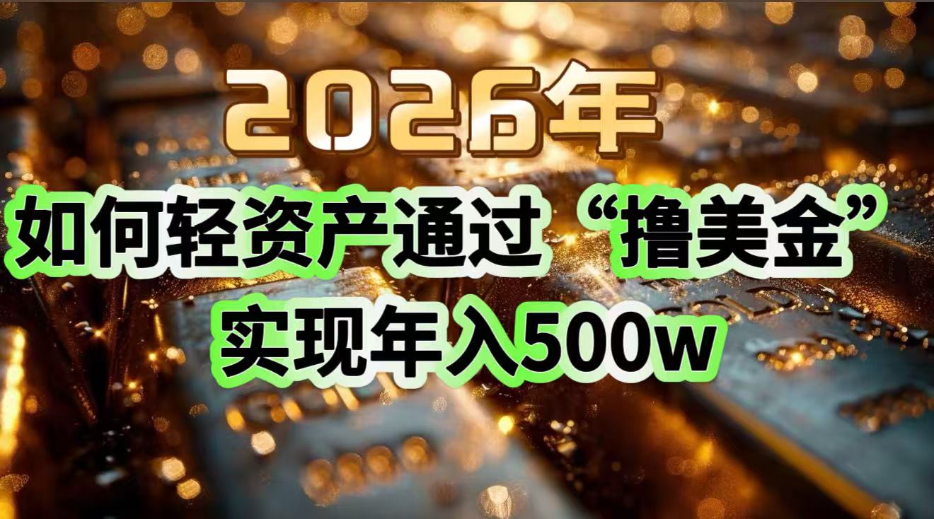2026年如何轻资产通过“撸美金”实现年入500w-百货大全