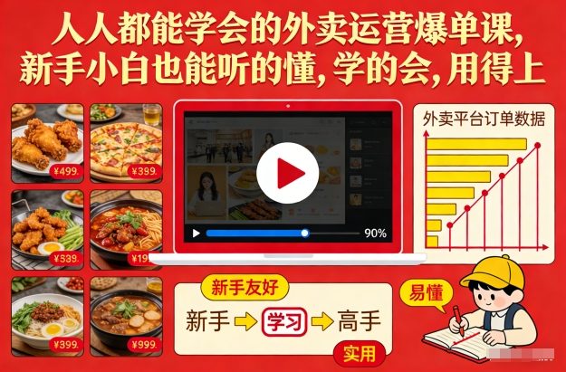 人人都能学会的外卖运营爆单课，新手小白也能听的懂，学的会，用得上-百货大全