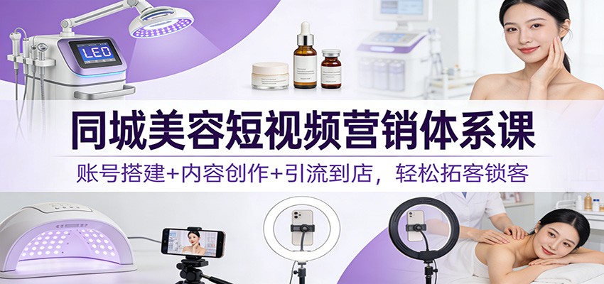 同城美容短视频营销体系课:账号搭建+内容创作+引流到店,轻松拓客锁客-百货大全