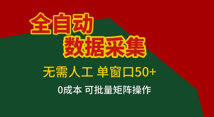 全自动数据采集，无需人工，单窗口50+，0成本可批量矩阵操作【揭秘】-百货大全