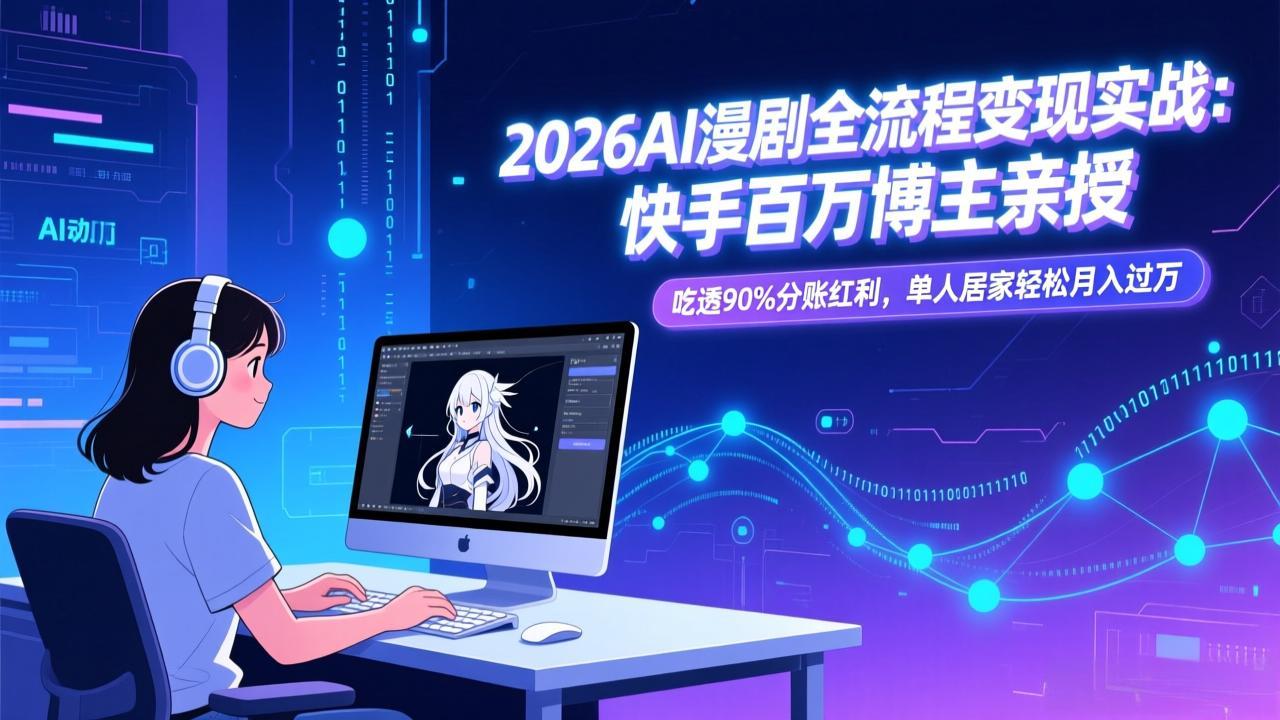 2026AI漫剧全流程变现实战：快手百万博主亲授，吃透90%分账红利，单人居家轻松月入过万-百货大全