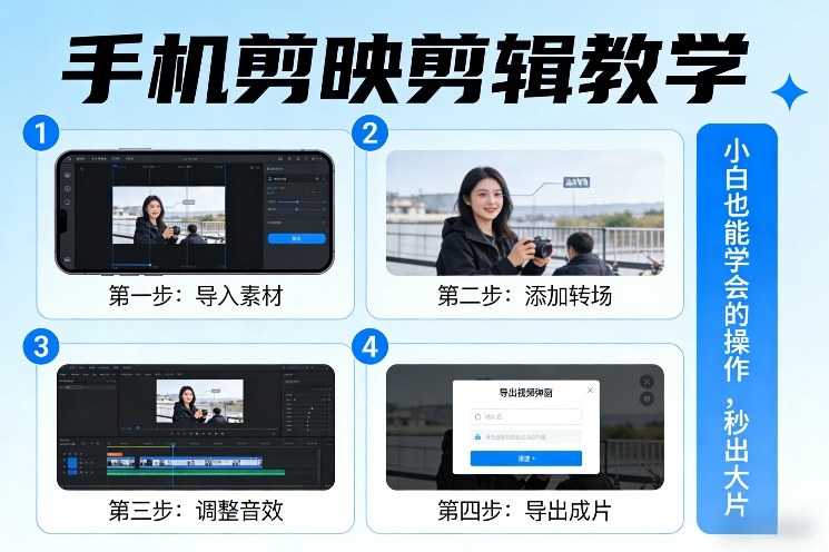 手机剪映剪辑教学，小白也能学会的操作，秒出大片-百货大全