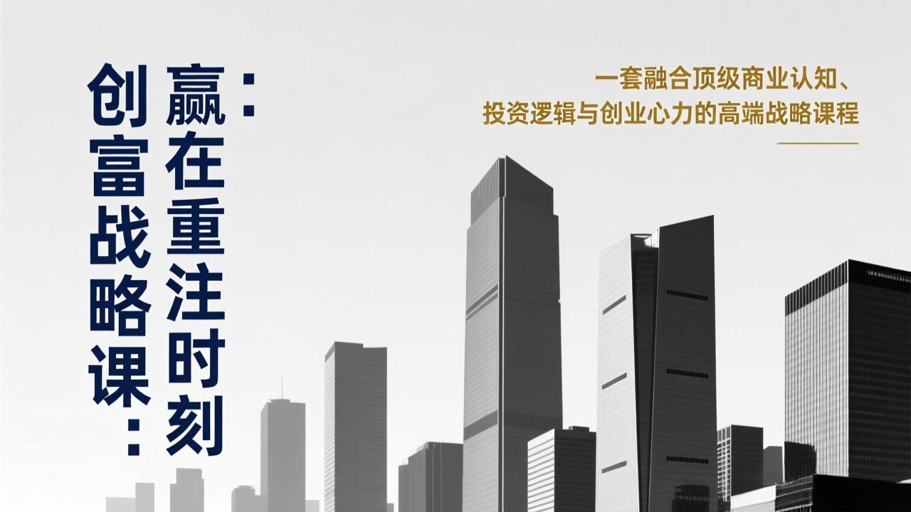 《创富战略课：赢在重注时刻》一套融合顶级商业认知、投资逻辑与创业心力的高端战略课程-百货大全