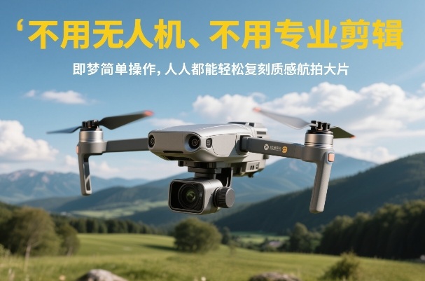 不用无人机、不用专业剪辑，即梦简单操作，人人都能轻松复刻质感航拍大片-百货大全