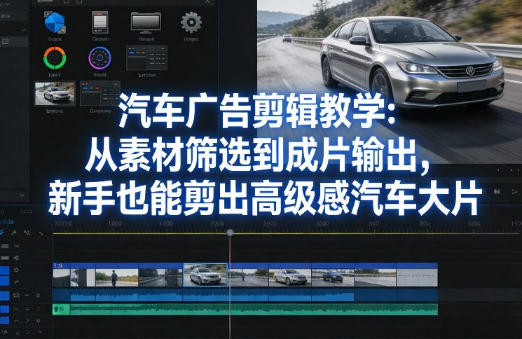 汽车广告剪辑教学：从素材筛选到成片输出，新手也能剪出高级感汽车大片-百货大全