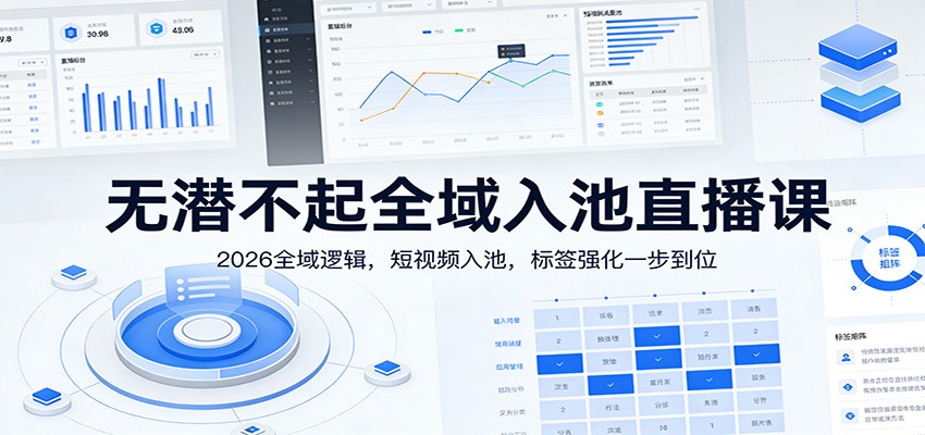 无潜不起全域入池直播课：2026全域逻辑，短视频入池，标签强化一步到位-百货大全