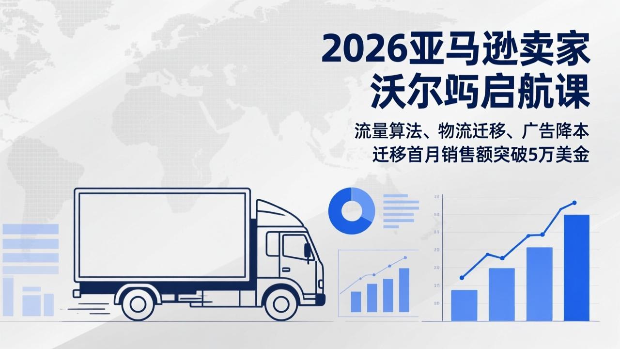 2026亚马逊卖家沃尔玛启航课，流量算法、物流迁移、广告降本，迁移首月销售额突破5万美金-百货大全