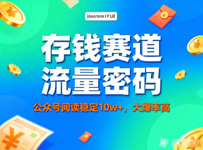 公众号做存钱赛道，流量大爆率高，阅读稳定10w+-百货大全