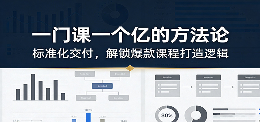 一门课一个亿的方法论：标准化交付，解锁爆款课程打造逻辑-百货大全