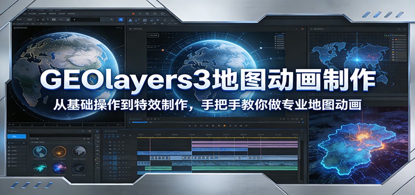GEOlayers3地图动画制作：从基础操作到特效制作，手把手教你做专业地图动画-百货大全