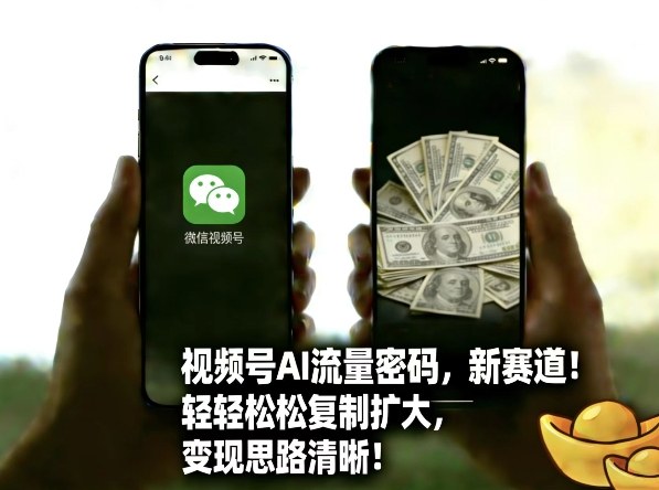 视频号AI流量密码新赛道，轻轻松松复制扩大，变现思路清晰-百货大全