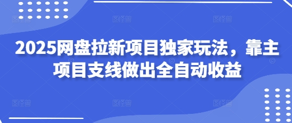 2025网盘拉新项目独家玩法，靠主项目支线做出全自动收益-百货大全