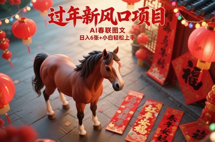 过年新风口项目，用ai春联图文，日入6张+小白轻松上手【揭秘】-百货大全
