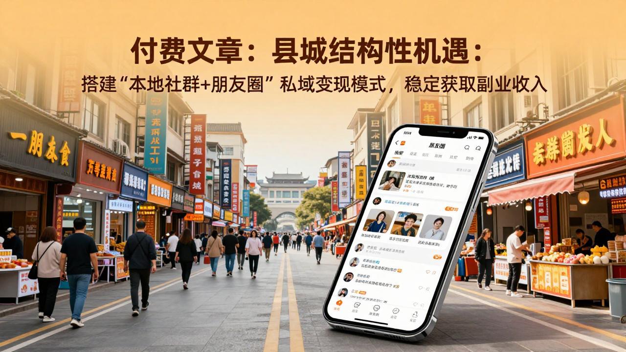 付费文章：县城结构性机遇：搭建“本地社群+朋友圈”私域变现模式，稳定获取副业收入-百货大全