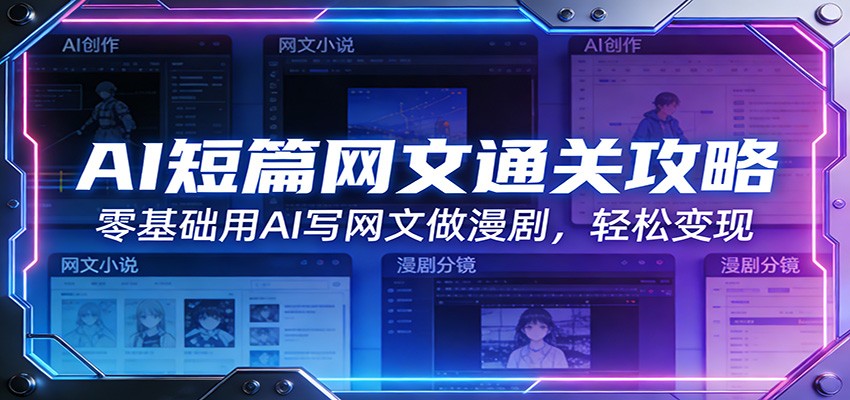 AI短篇网文通关攻略：零基础用AI写网文做漫剧，轻松变现-百货大全