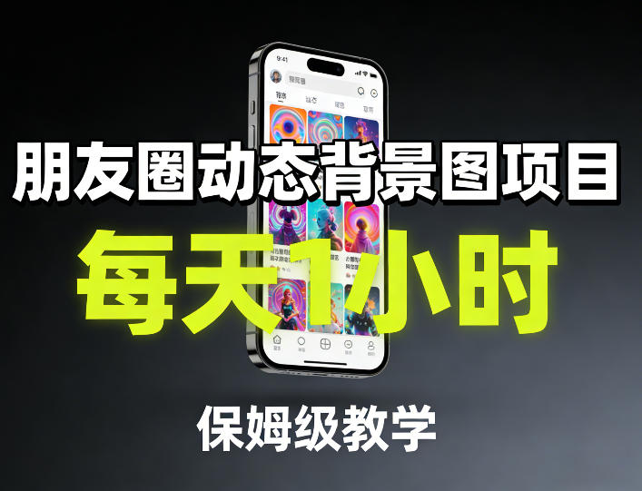 朋友圈动态背景图项目，每天1小时，保姆级教学-百货大全