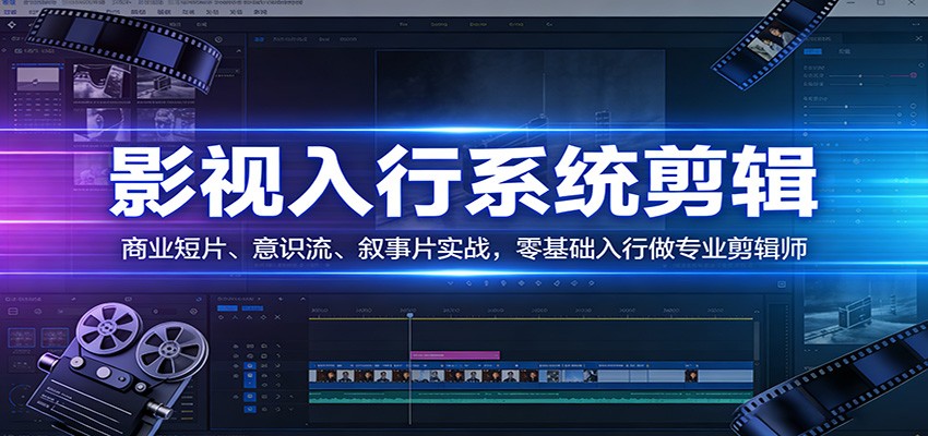 影视系统剪辑，商业短片、意识流、叙事片实战，零基础入行做专业剪辑师-百货大全