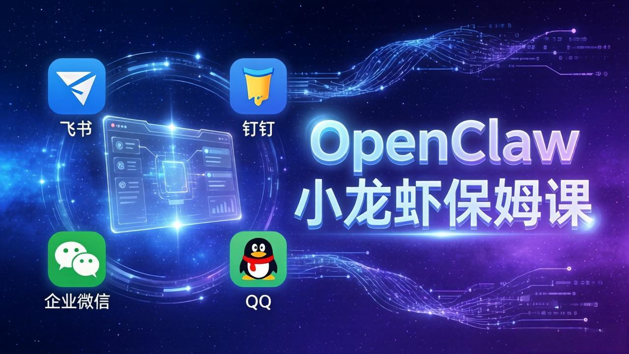 OpenClaw小龙虾保姆课： Windows/macOS/Linux/Docker全系统安装，飞书+钉钉+企业微信+QQ 全接入-百货大全