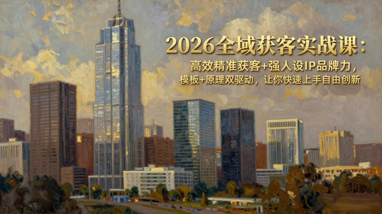 2026全域获客实战课：高效精准获客+强人设IP品牌力，模板+原理双驱动，让你快速上手自由创新-百货大全
