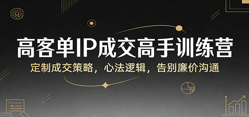 高客单IP成交高手训练营：定制成交策略，心法逻辑，告别廉价沟通-百货大全