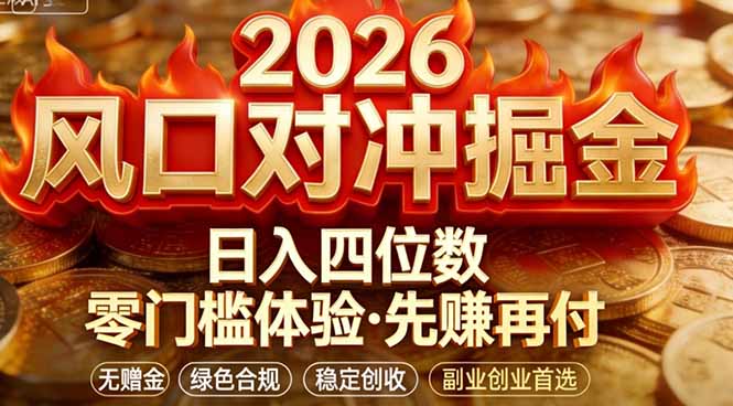 2026美金对冲套利，无赠金对冲策略保驾护航，低门槛易上手实操。单人单日收益2000+-百货大全