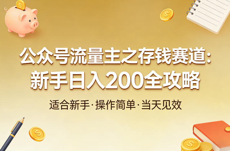 公众号流量主之存钱赛道，贴合当下需求，适合新手，一天收益2张-百货大全