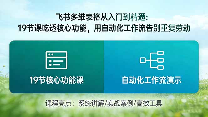 飞书多维表格从入门到精通：19节课吃透核心功能，用自动化工作流告别重复劳动-百货大全