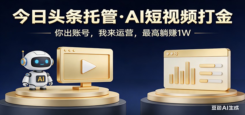 头条号AI托管，我提供作品，你提供账号，每天5分钟发布，小白躺赚3000+-百货大全