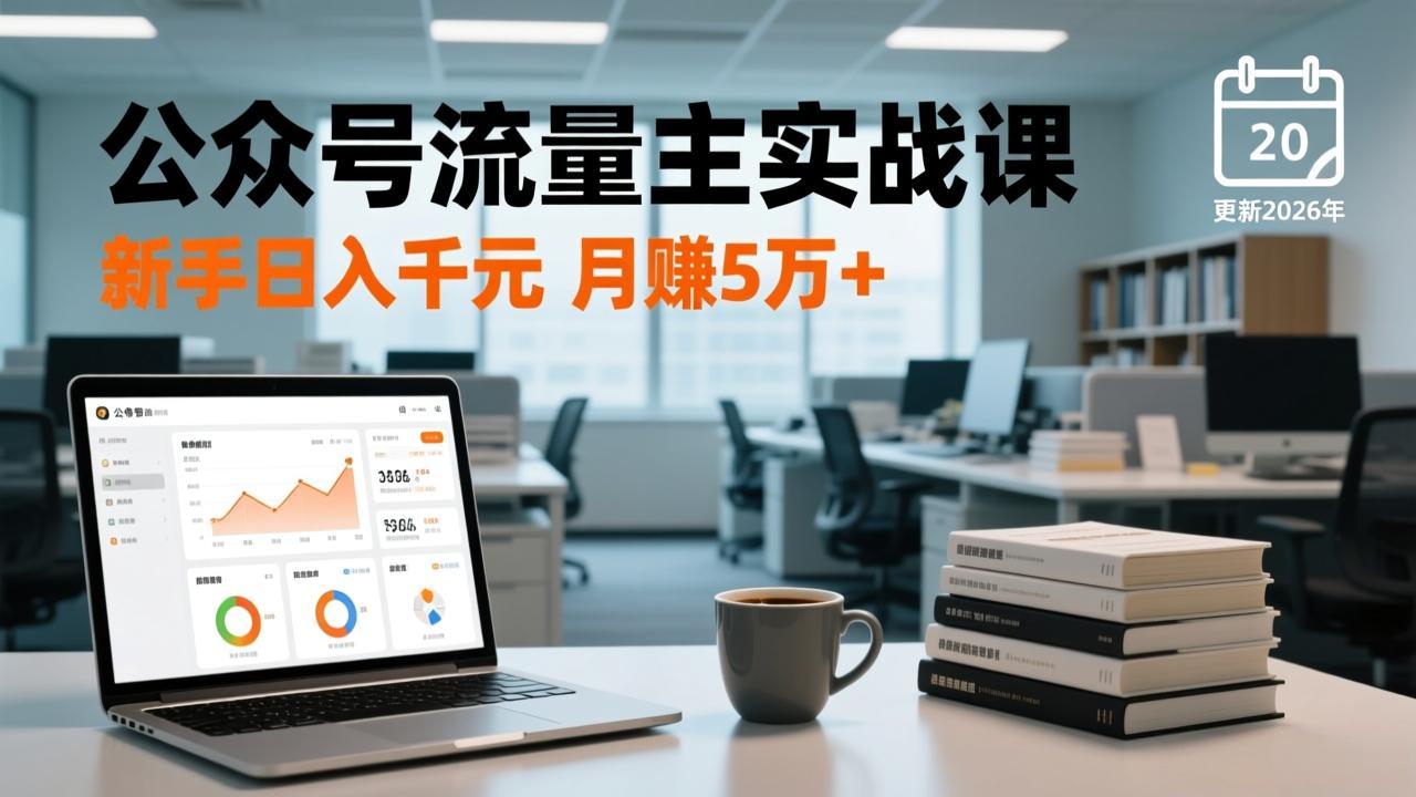 公众号流量主实战课-更新26年3月，爆文写作、流量池运营、多平台分发，新手日入千元月赚5w+-百货大全