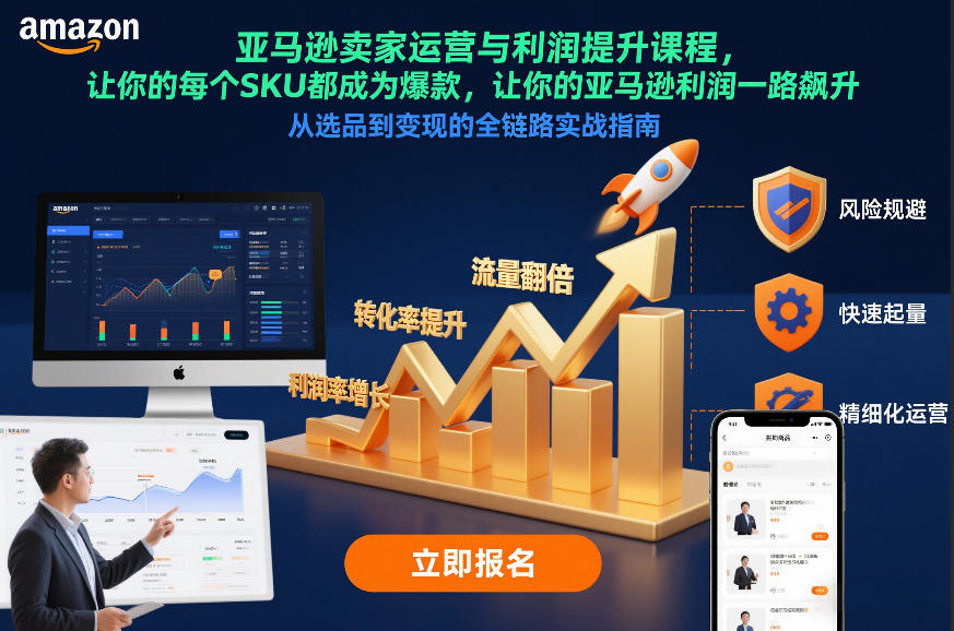亚马逊卖家运营与利润提升课程，让你的每个SKU都成为爆款，让你的亚马逊利润一路飙升(更新26年3月)-百货大全