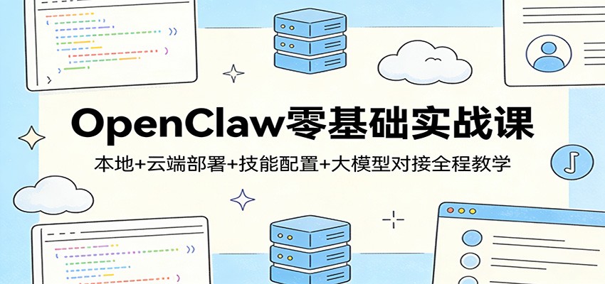 OpenClaw零基础实战课：本地+云端部署+技能配置+大模型对接全程教学-百货大全