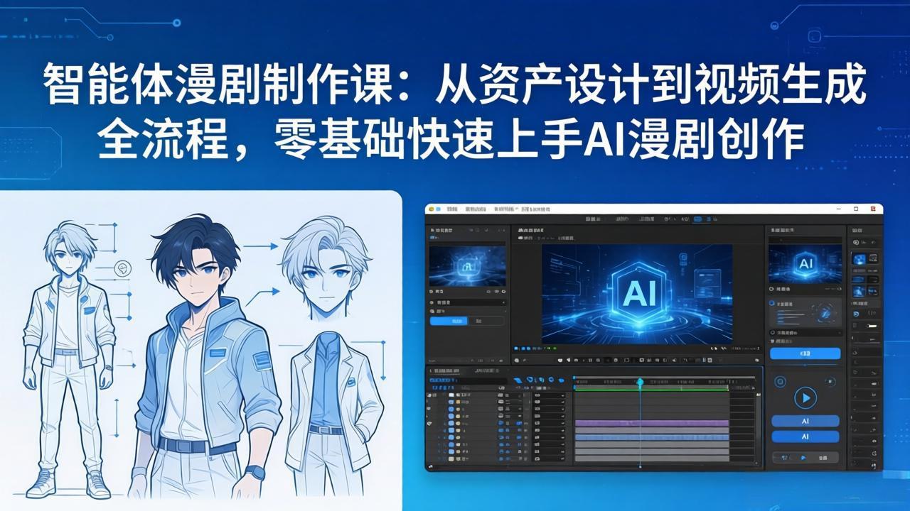 智能体漫剧制作课：从资产设计到视频生成全流程，零基础快速上手AI漫剧创作-百货大全