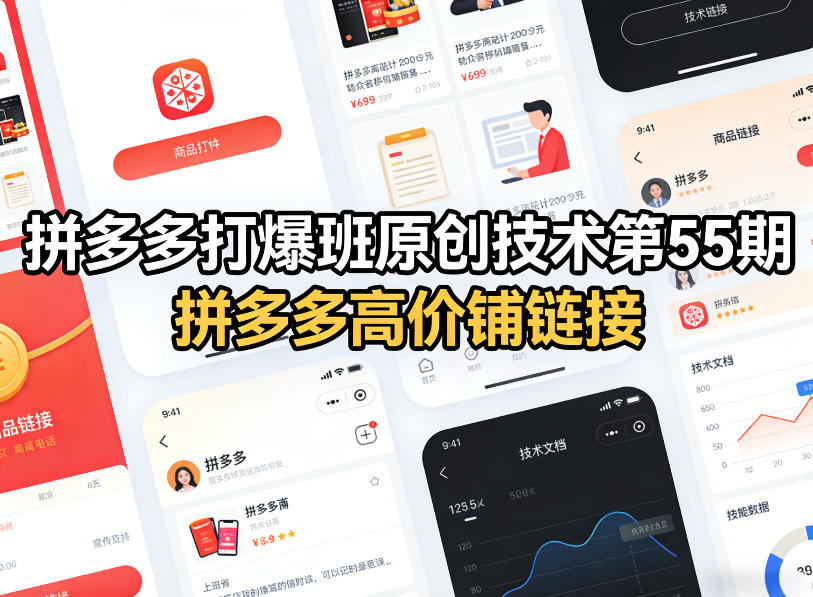 拼多多打爆班原创技术第55期，拼多多高价铺链接-百货大全