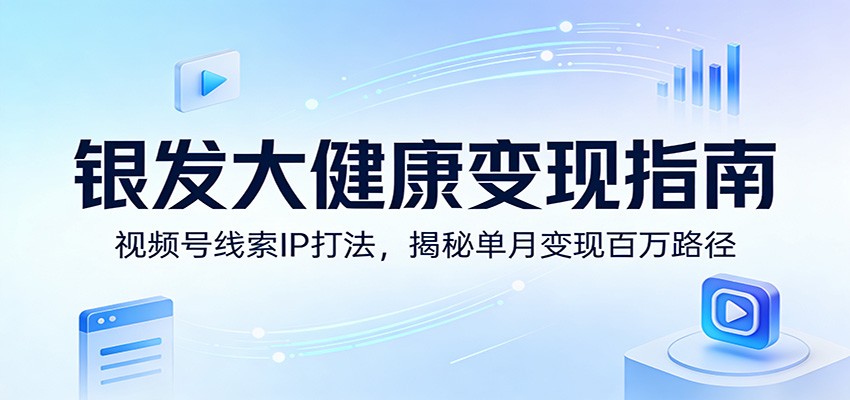 银发大健康变现指南：视频号线索IP打法，揭秘单月变现百万路径-百货大全