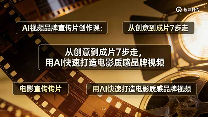 AI视频品牌宣传片创作课：从创意到成片7步走，用AI快速打造电影质感品牌视频-百货大全