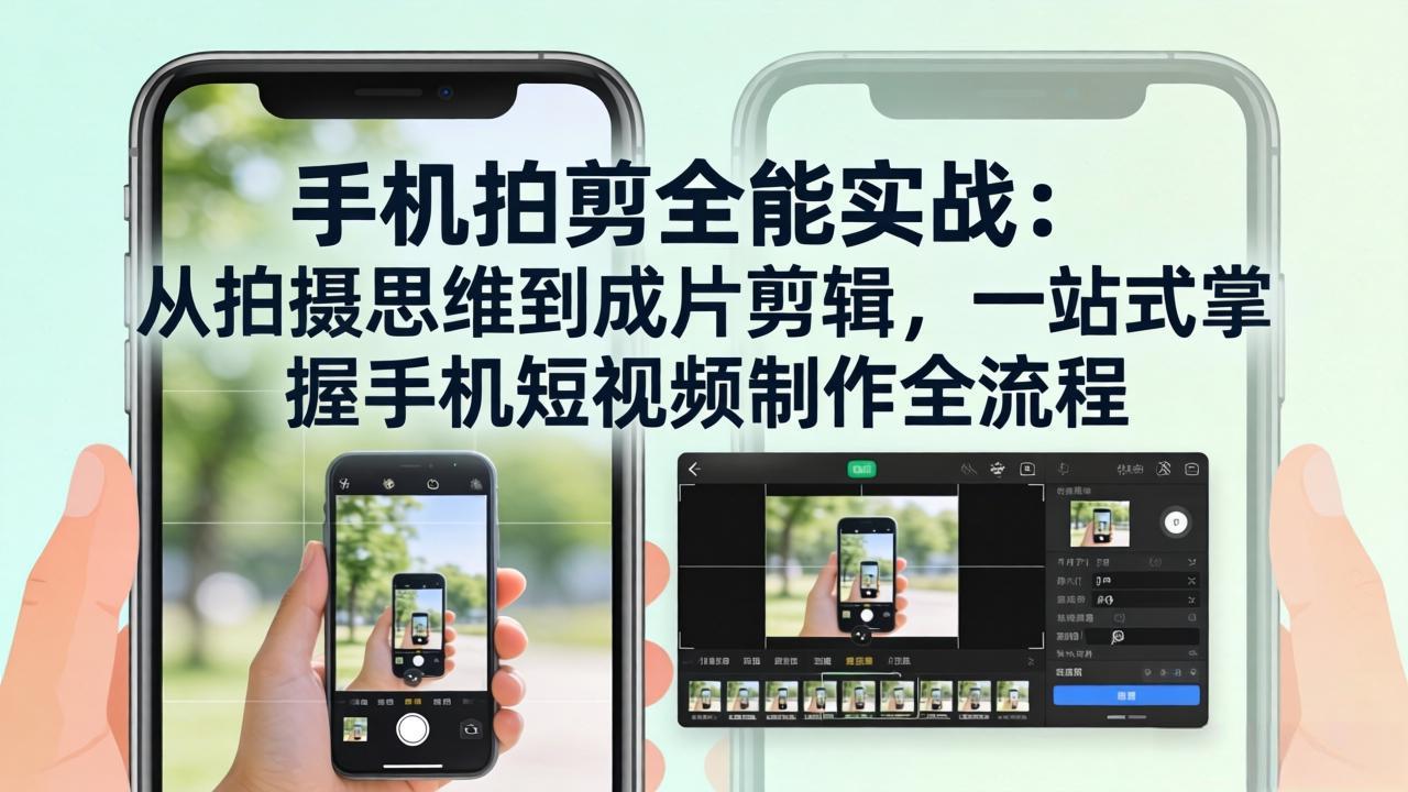 手机拍剪全能实战：从拍摄思维到成片剪辑，一站式掌握手机短视频制作全流程-百货大全