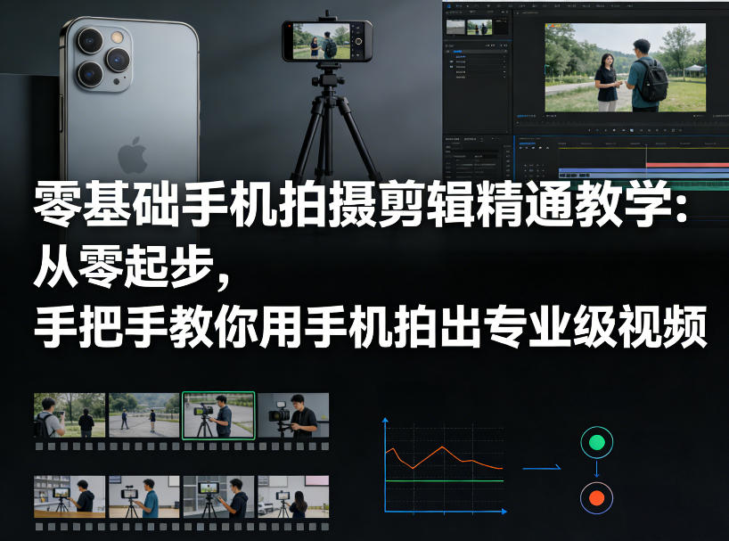 零基础手机拍摄剪辑精通教学：从零起步，手把手教你用手机拍出专业级视频-百货大全
