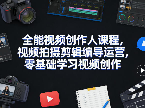 全能视频创作人课程，视频拍摄剪辑编导运营，零基础学习视频创作(更新2026年3月)-百货大全