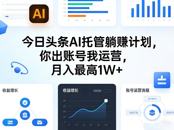 今日头条AI托管躺賺计划，你出账号我运营，月入最高1W+【揭秘】-百货大全