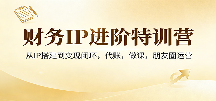 财务IP进阶特训营：从IP搭建到变现闭环，代账，做课，朋友圈运营-百货大全