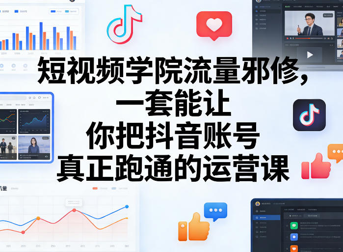 短视频学院流量邪修，一套能让你把抖音账号真正跑通的运营课-百货大全