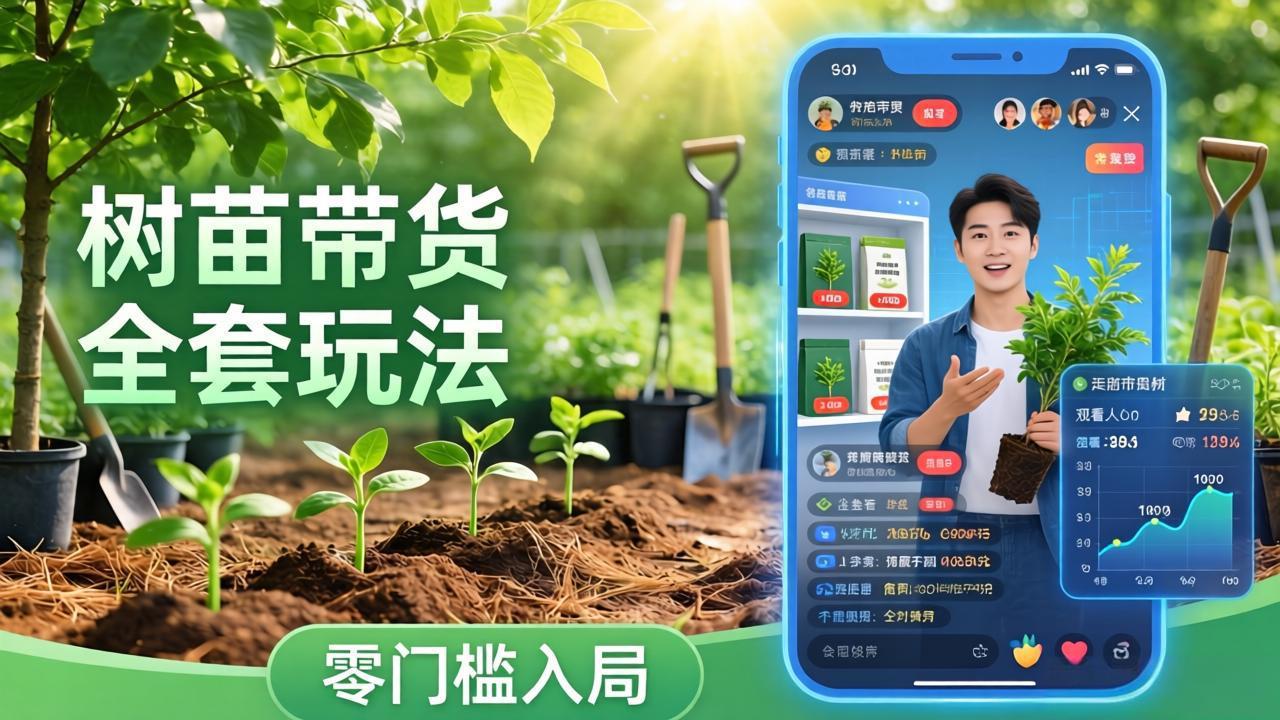 视频号AI树苗带货全套玩法：零门槛入局，掌握豆包、千问等AI工具制作树苗视频的全套流程-百货大全