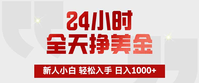 24小时全天挣美金，新人小白轻松入手，长期稳定，日入1000+-百货大全