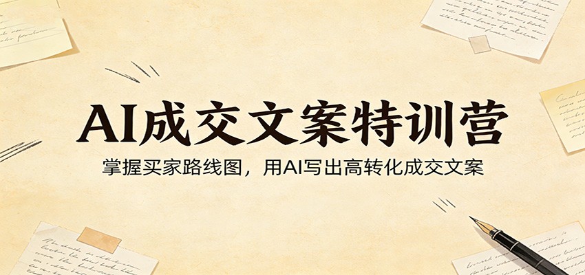 AI成交文案特训营：掌握买家路线图，用AI写出高转化成交文案-百货大全